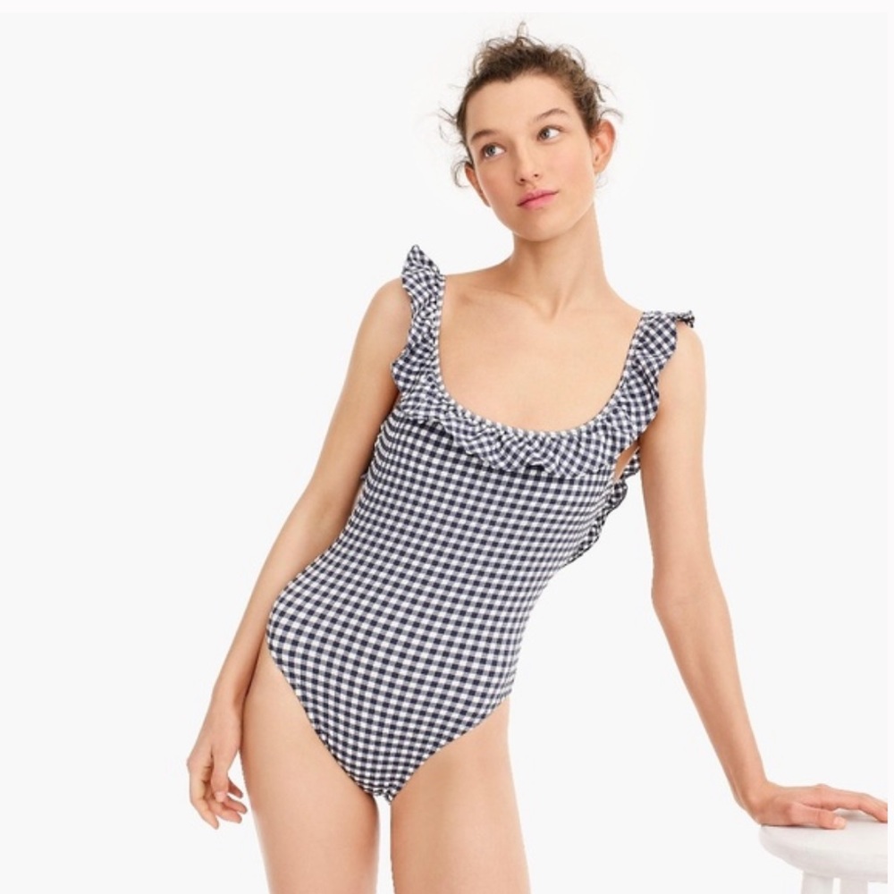 J.Crew one piece swim suit with wrap around skirt